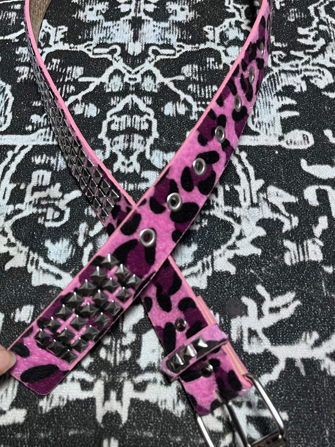 핑크 퍼 스터드 벨트 (새상품) 상품이미지3