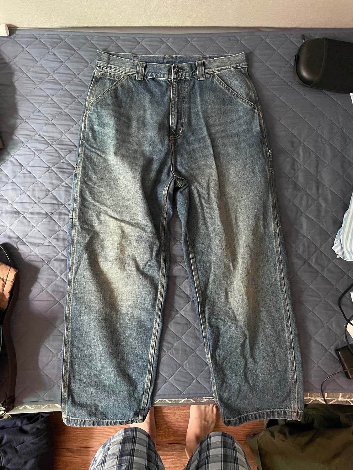 m) 칼하트윕 og 싱글니 카마노 블루 다크 유즈드 워시 상품이미지1