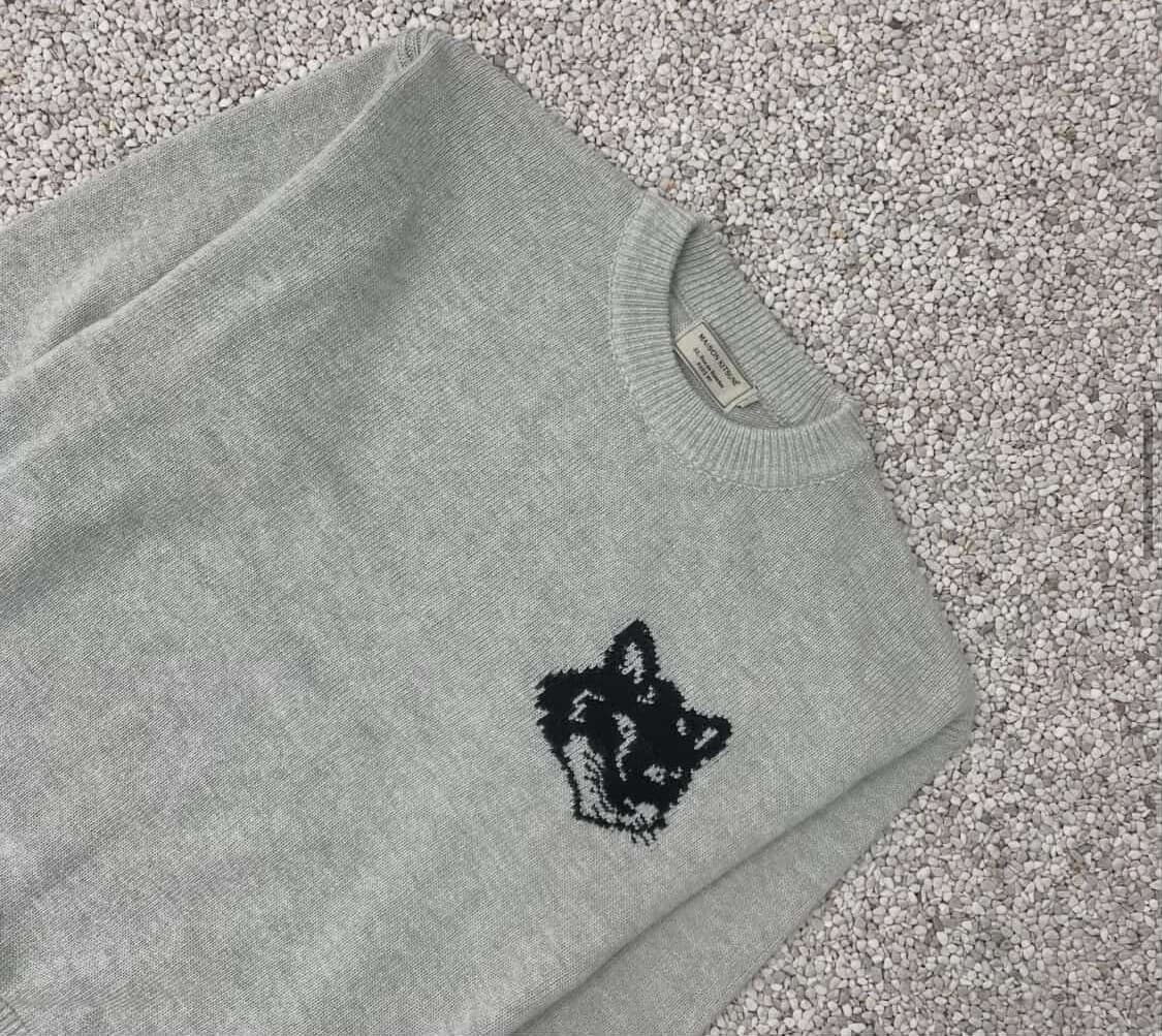 메종 키츠네 그레이 빅폭스니트 상품이미지1