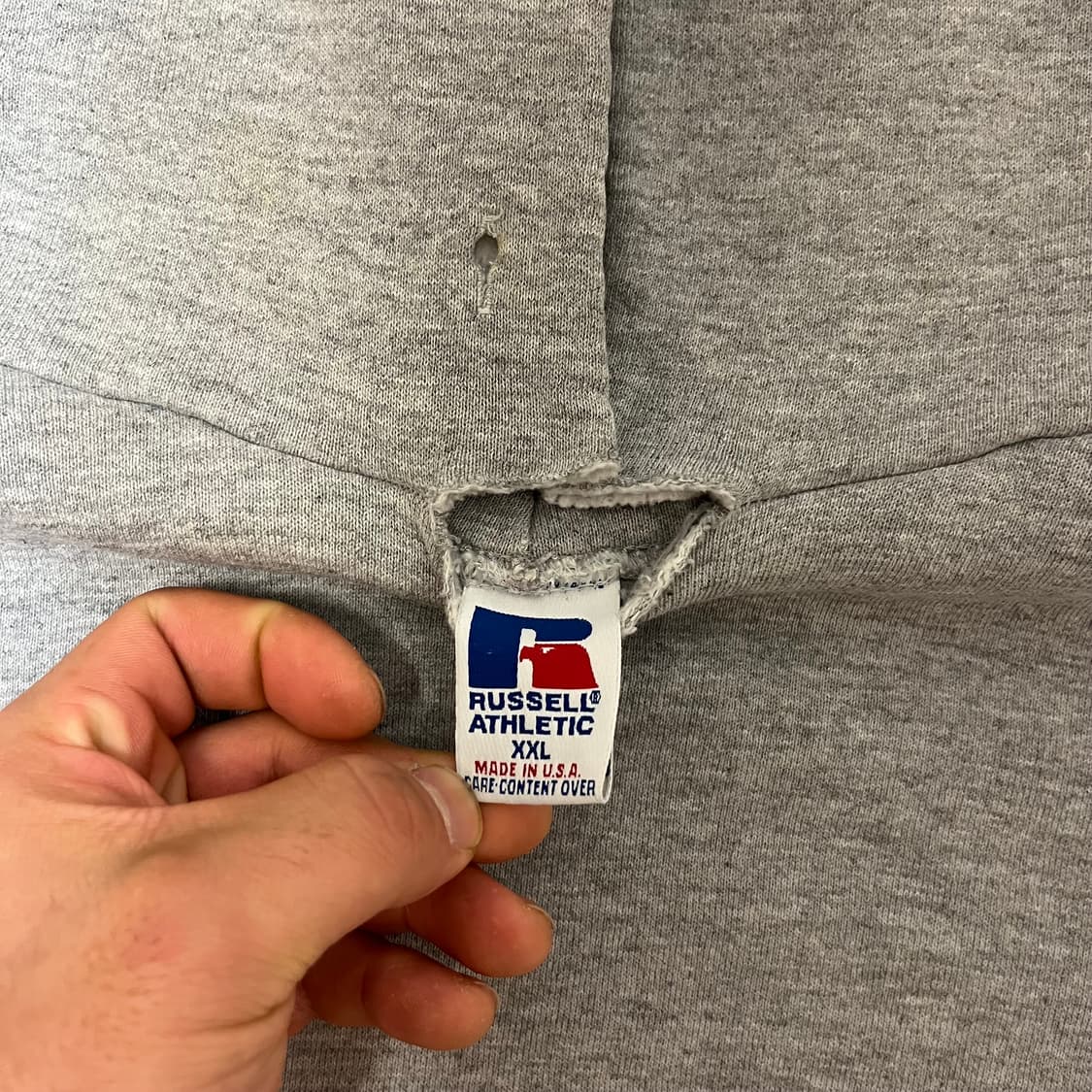 [XXL] 90s USA 빈티지 러셀 후드 그레이 상품이미지2