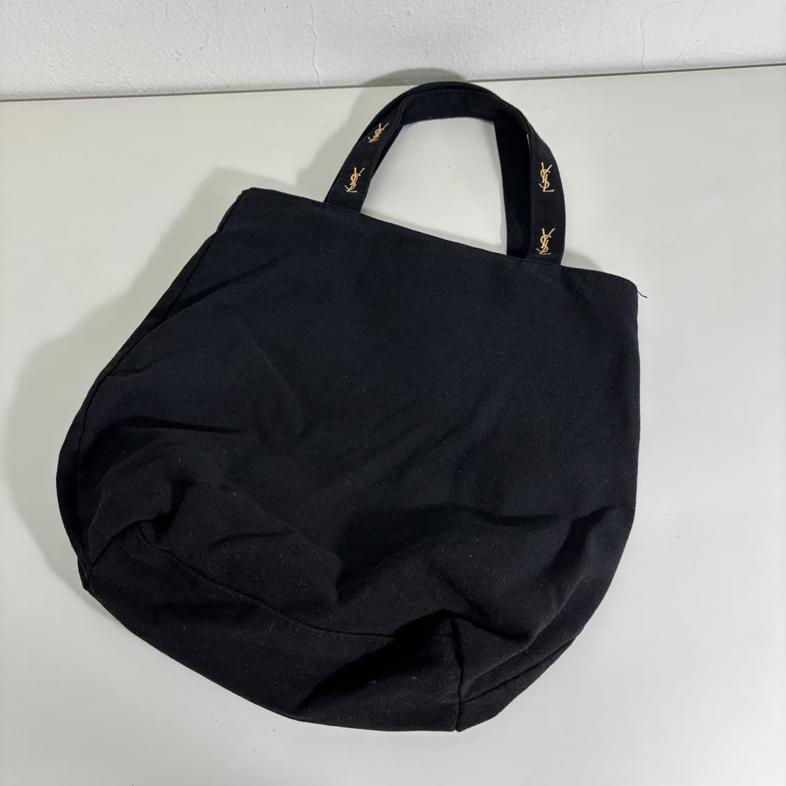 OS 빈티지 입생로랑 YSL 블랙 코튼 도트백 상품이미지2
