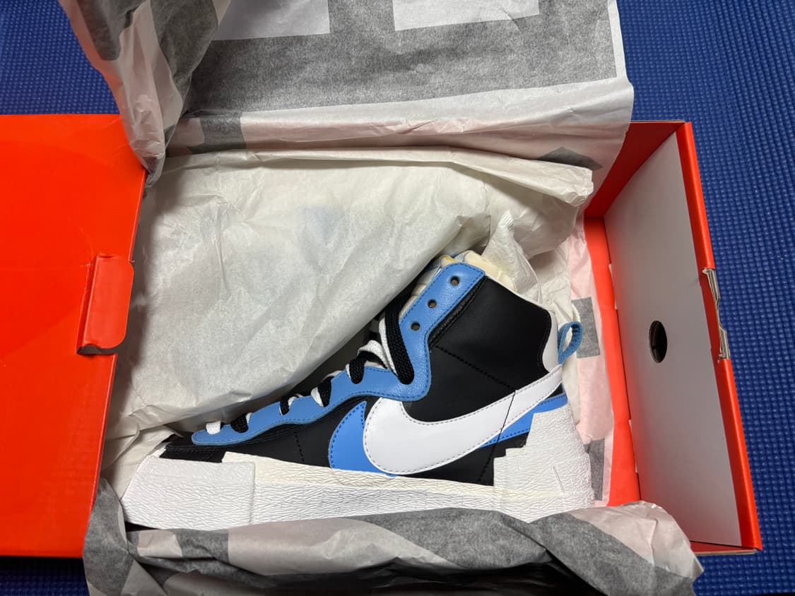 (새상품) 나이키 사카이 블레이저 미드 화이트블랙 285 상품이미지3