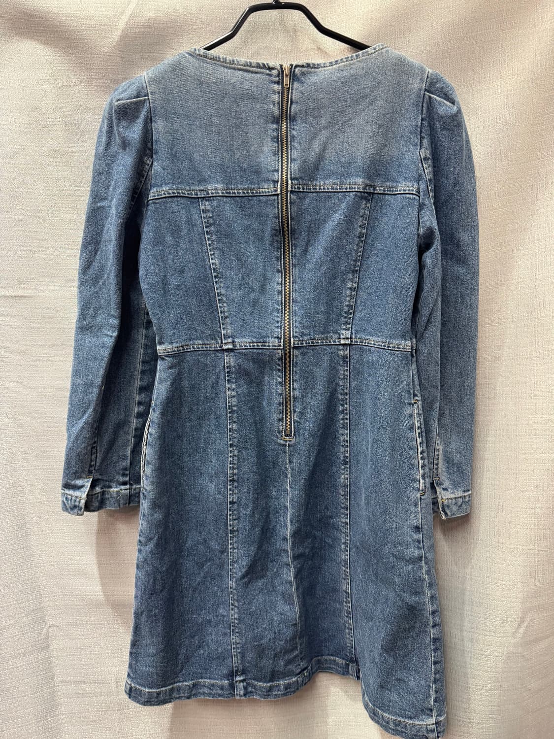 듀엘 스퀘어넥 퍼프 데님 원피스 55(S) 상품이미지4