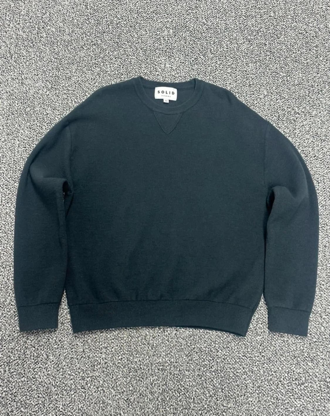 [SOLID HOMME] 솔리드옴므 차콜 그레이 울 혼방 니트 (48사이 상품이미지1