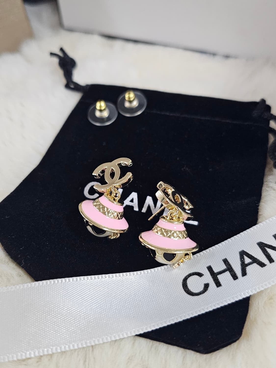 빈티지 핑크 샤넬 귀걸이 상품이미지5
