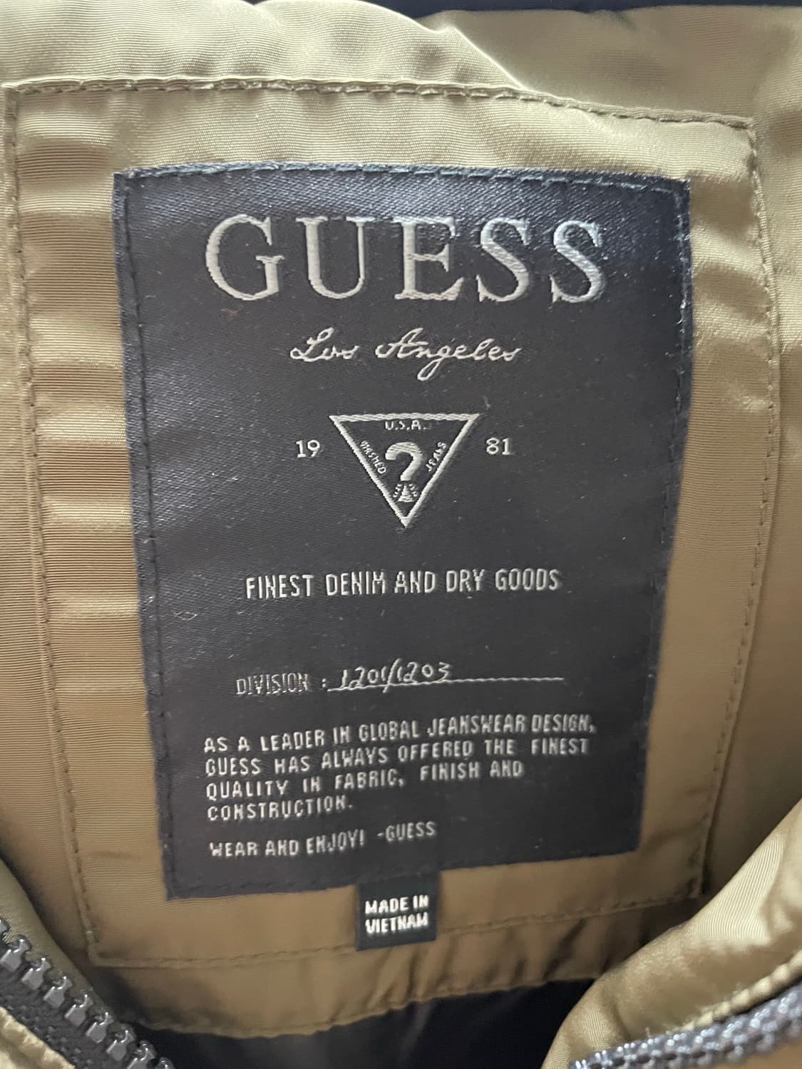 게스 퍼 후드 패딩 점퍼 카키 상품이미지3