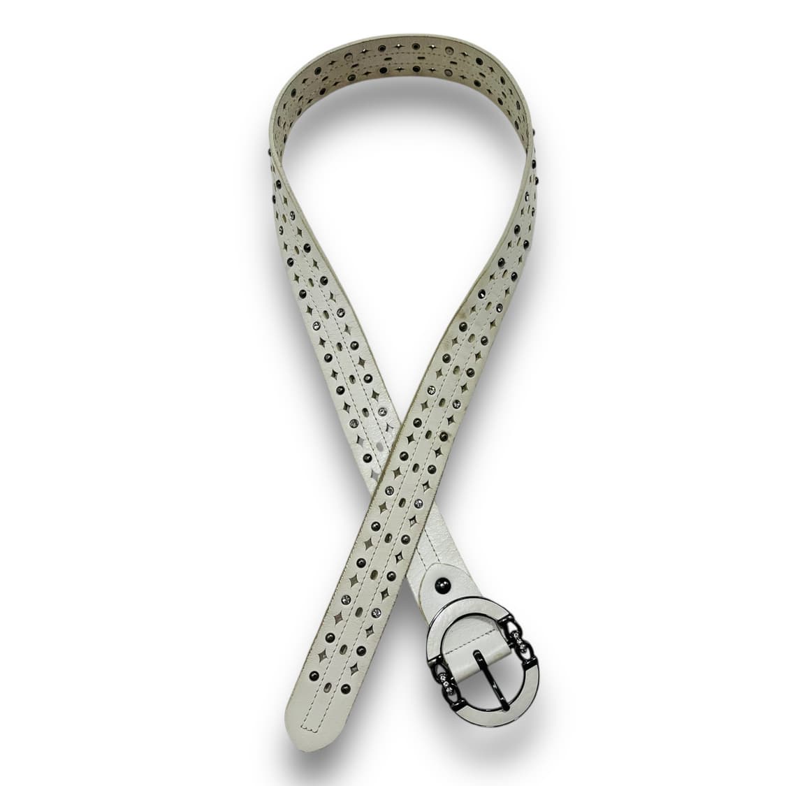 더블 다이아 화이트 쥬얼리 빈티지 벨트 상품이미지2