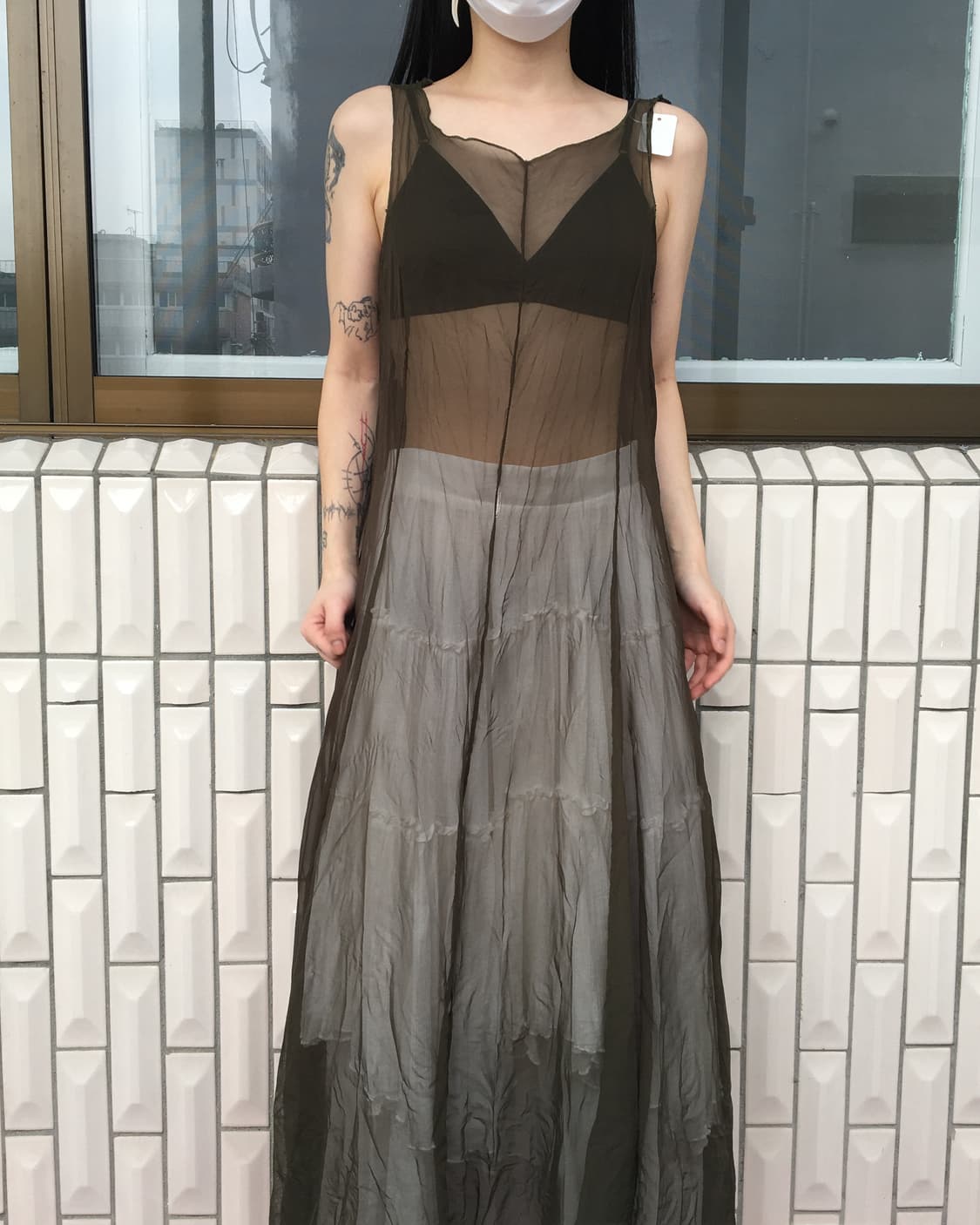 See through sleeveless onepiece 상품이미지5