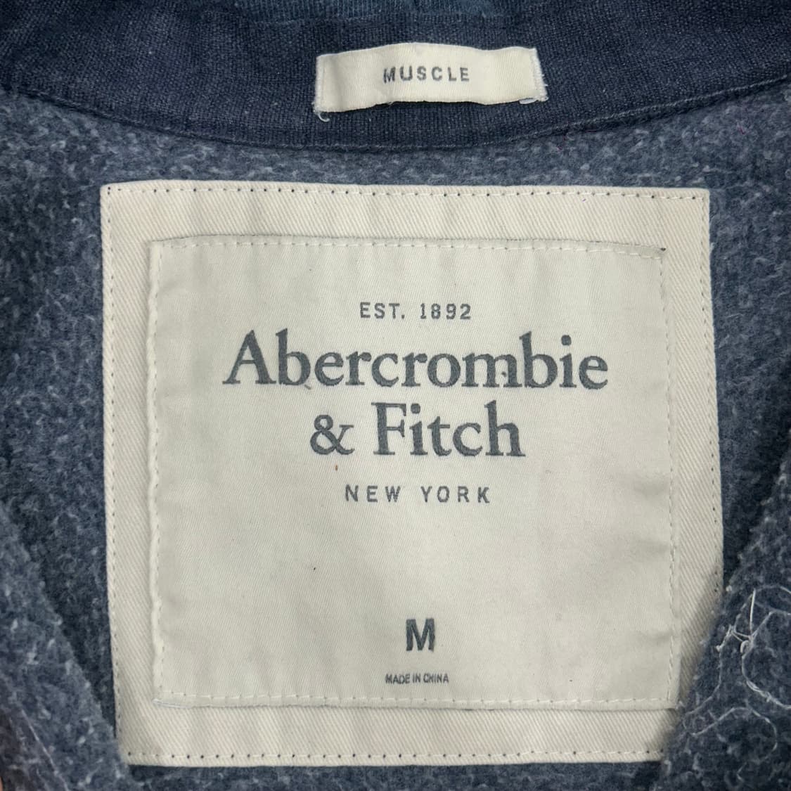 Abercrombie 아베크롬비 스펠아웃 로고 블루 후드집업 상품이미지5