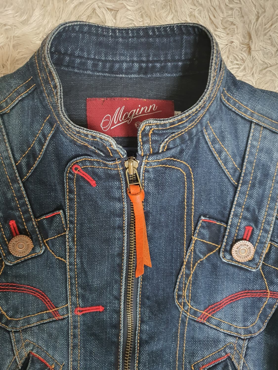 맥긴 데님 크롭 청자켓 사이즈  160/55 상품이미지3