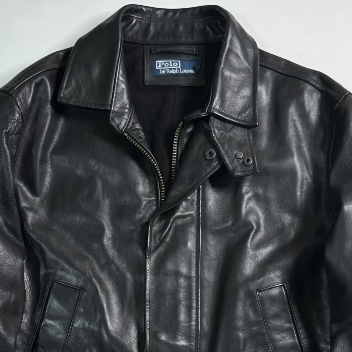 폴로 랄프로렌 블랙 카우레더 카코트 상품이미지3