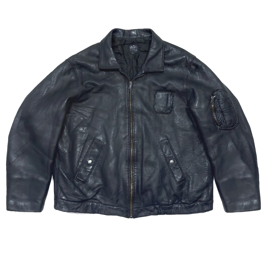 프랑스군 60~70s 레더 파일럿 자켓 (105-110)  프렌치 레더 상품이미지1