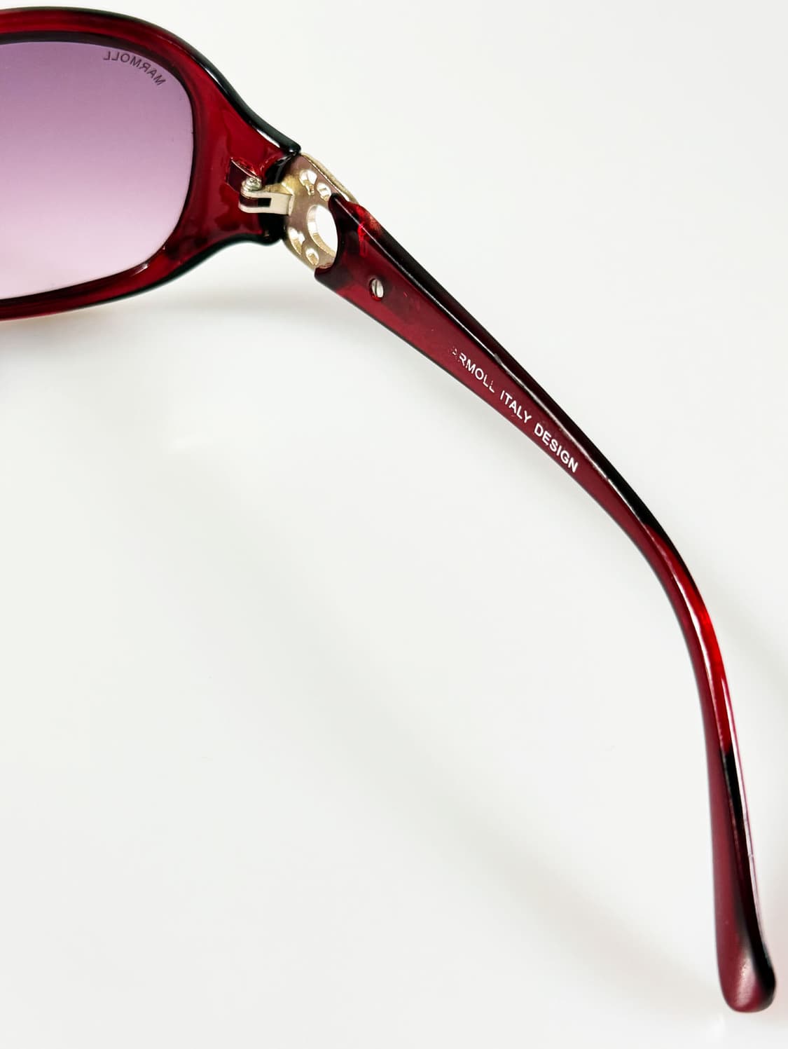 90s MARMOLl 레드 볼드 스퀘어 틴트 빈티지 선글라스 상품이미지6