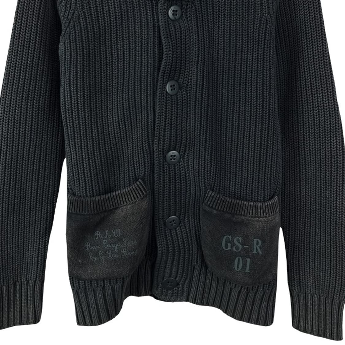 [지스타 로우] 빈티지 가공 슬림핏 숄카라 니트 가디건 M19928 상품이미지5