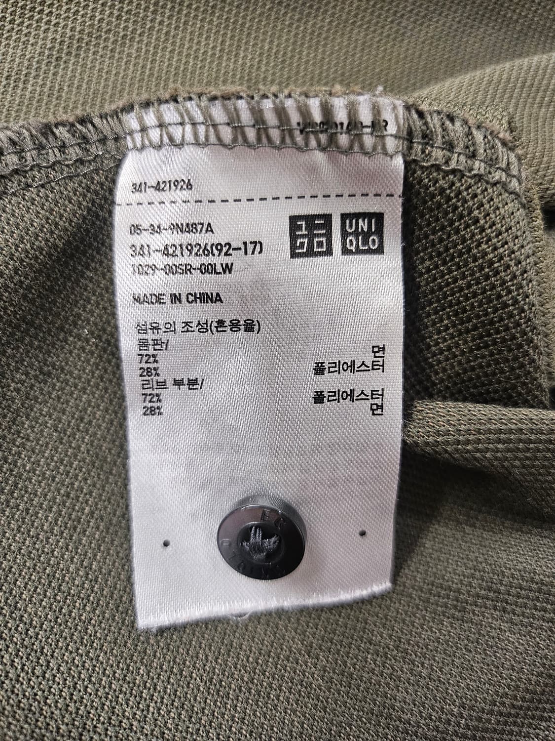 유니클로 엔지니어드가먼츠 PK 반팔 카키 상품이미지6