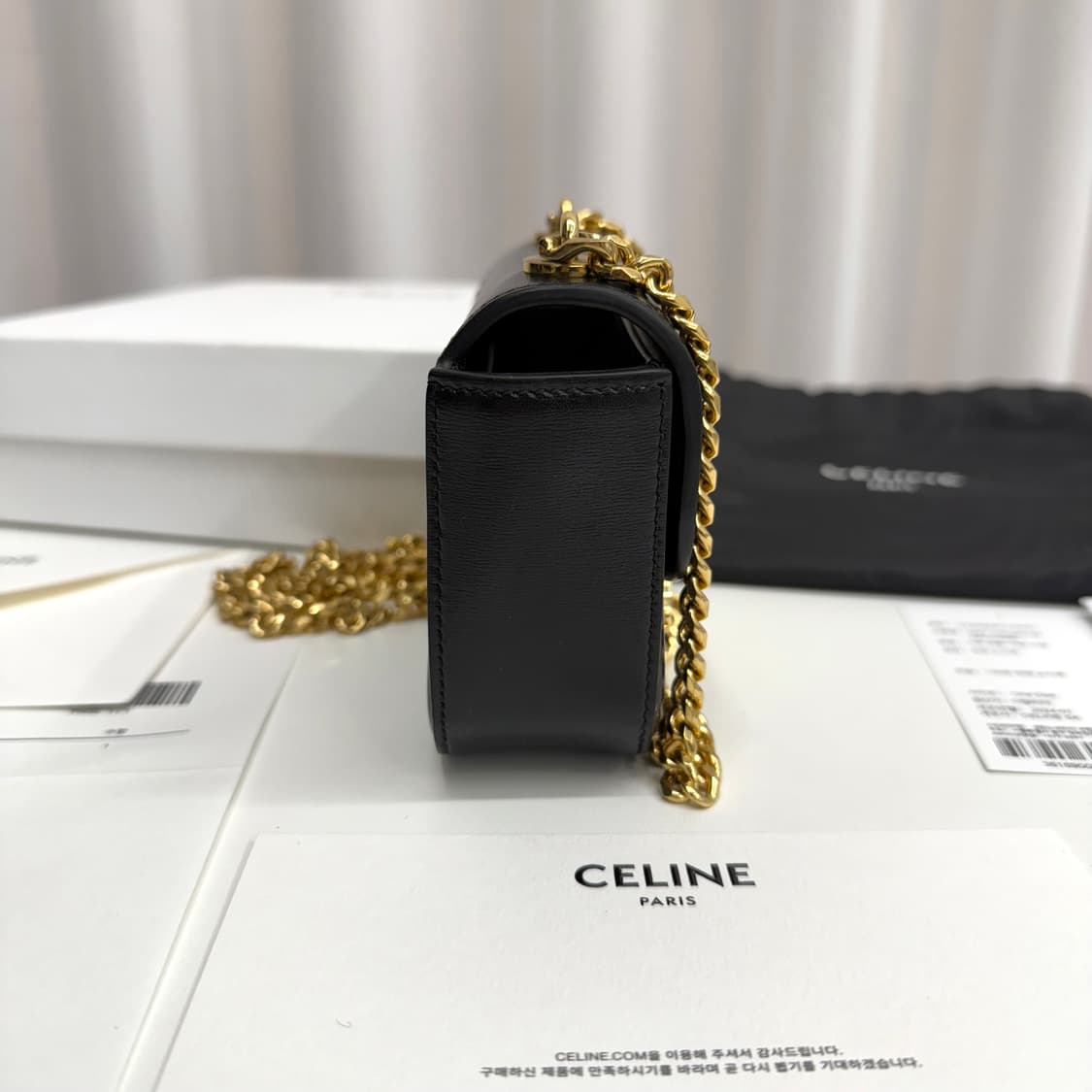 [풀박스] 셀린느 미니 클로드 체인 크로스백 블랙 상품이미지7
