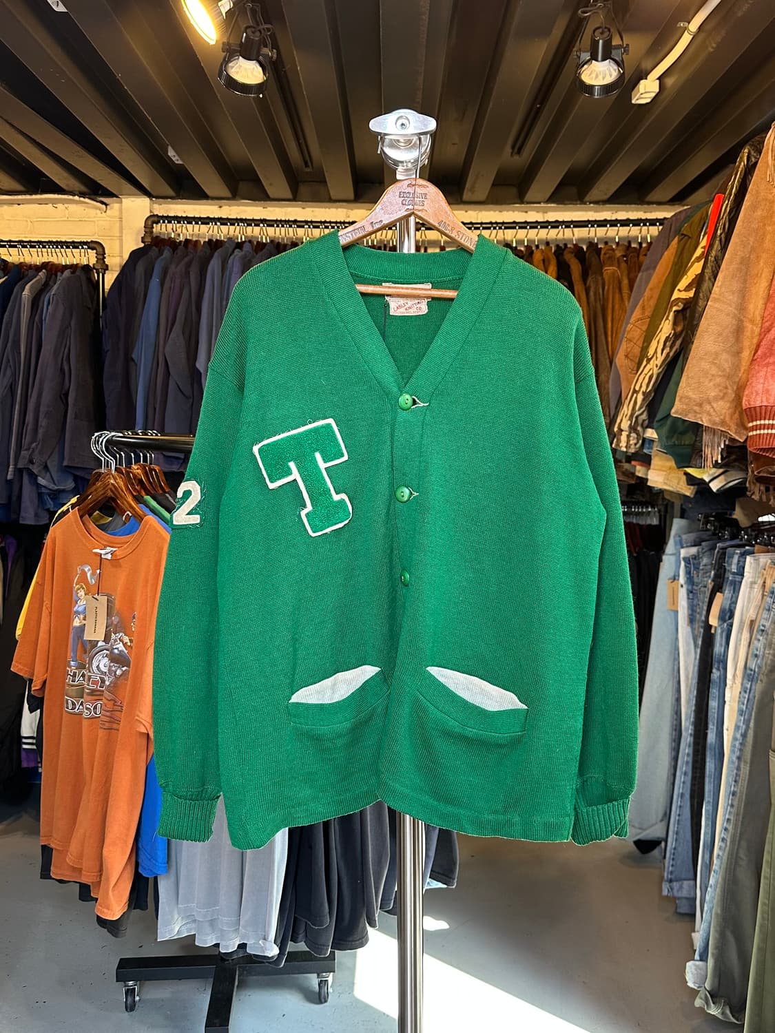 50-60s Virgin Wool 레터맨 가디건 스웨터 상품이미지1