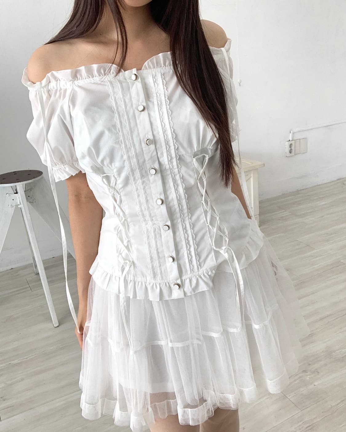 White Tiered Tutu Skirt 상품이미지3