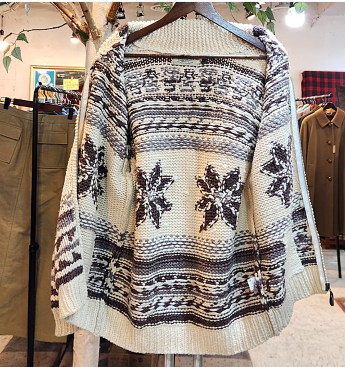 Possibility 울 블렌드 눈꽃 니트 빈티지 집업 상품이미지9