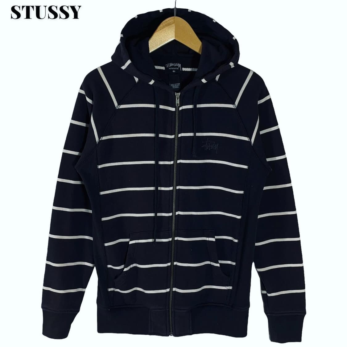 Stussy striped hooded zip-up 상품이미지1