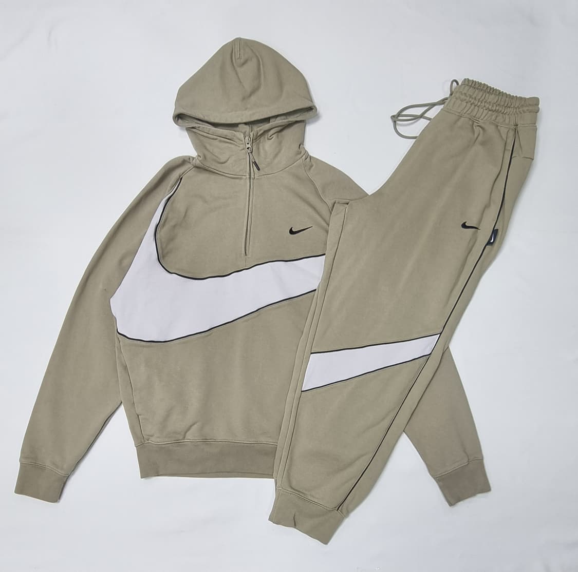 나이키 스우시 하프집업 후드 셋업 XL ,L _ 남성,실측 확인 상품이미지2