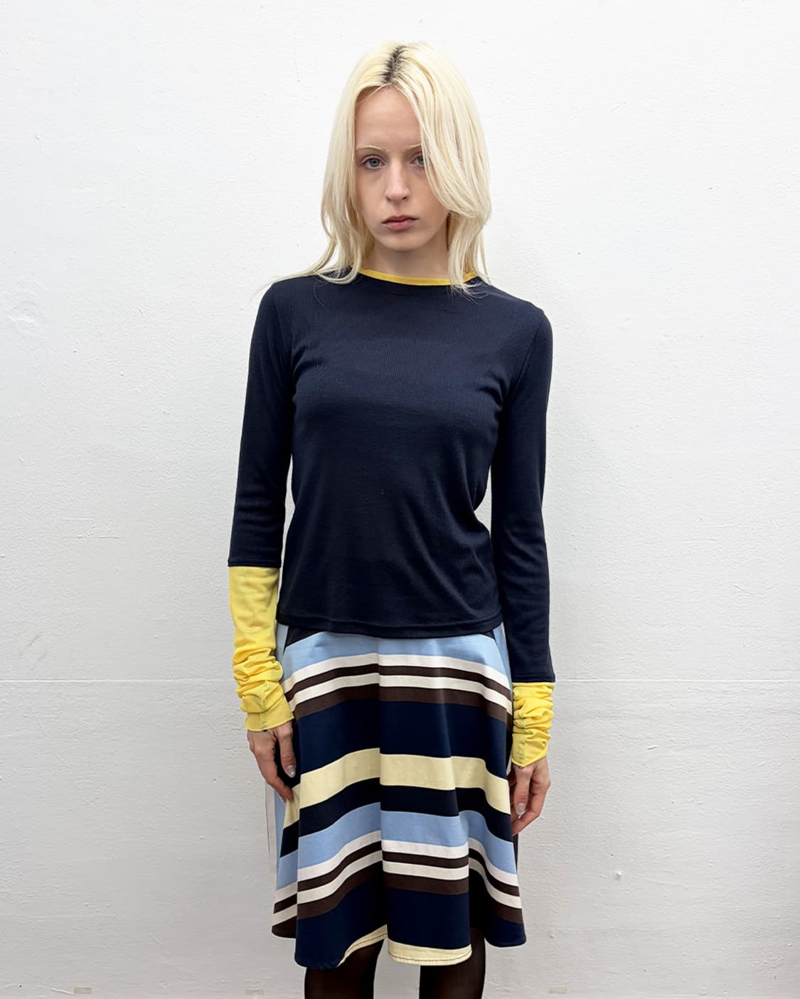 빈티지 수퍼 롱슬리브 레이어드 탑 상품이미지1