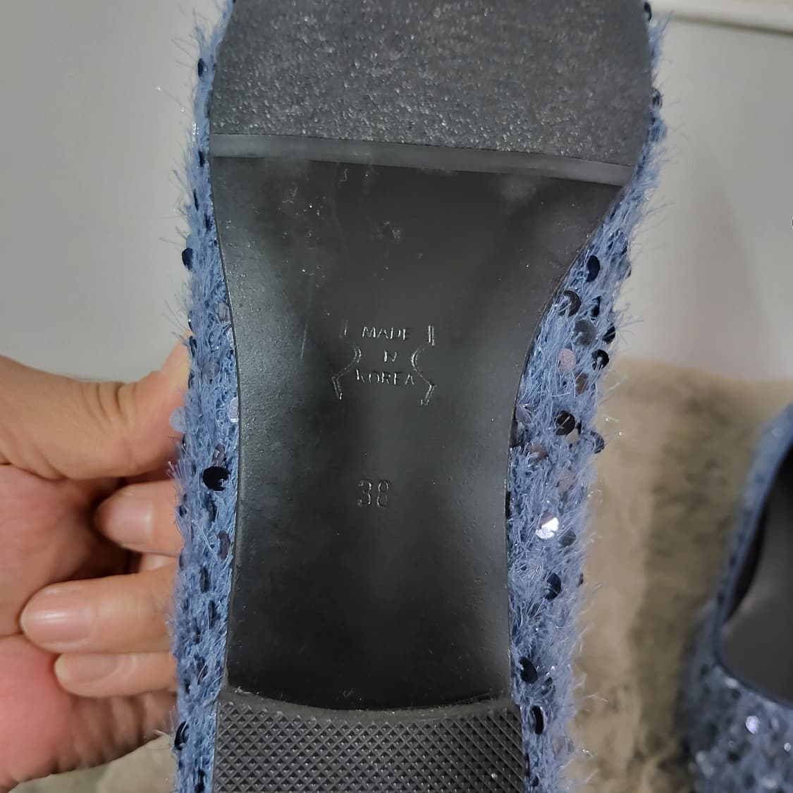 새상품 오르 orr 드레곤블루스 스팽글 펌프스 플랫슈즈 38 250 상품이미지4