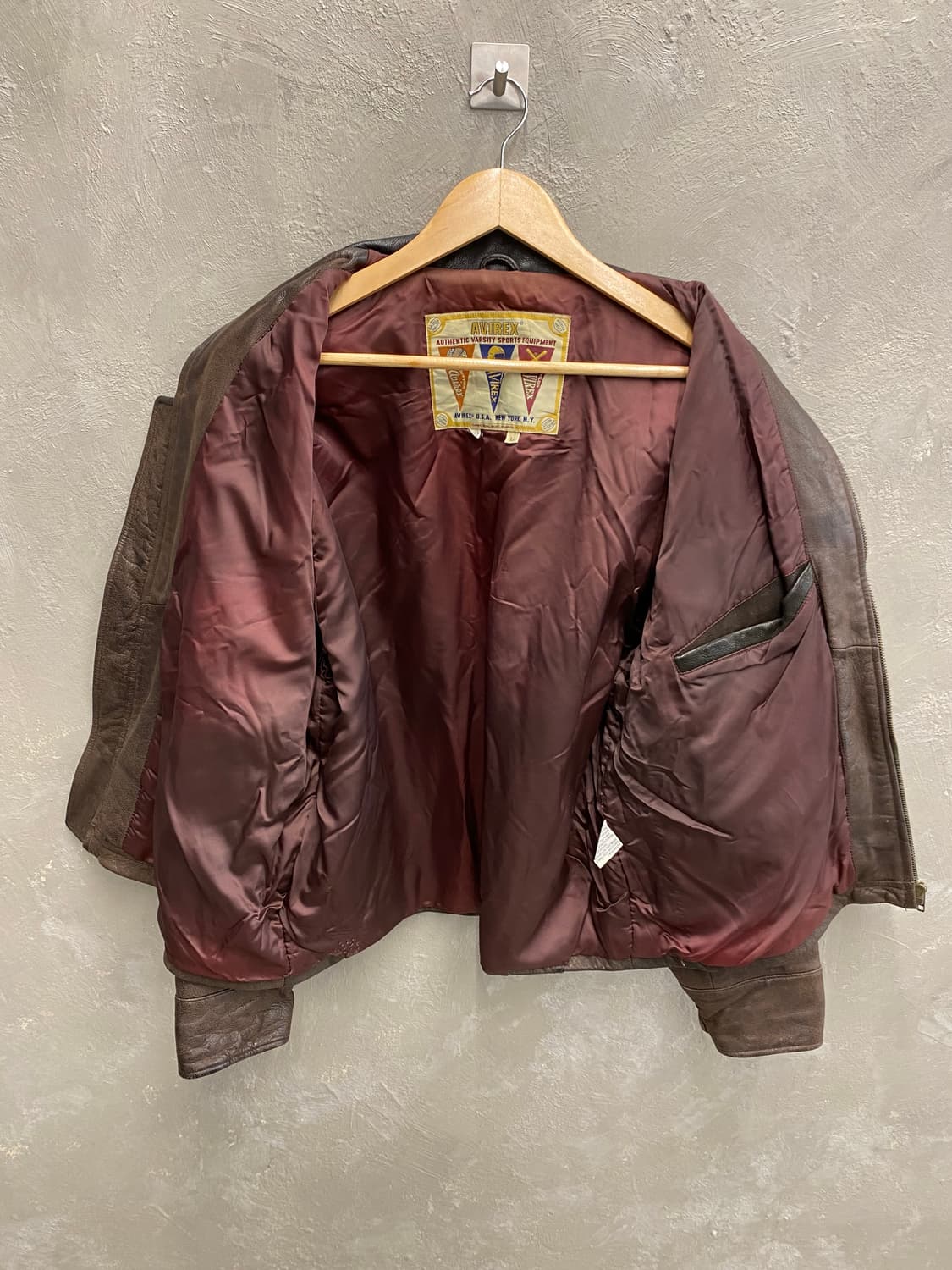 [L] 90s AVIREX 아비렉스 리얼레더 스포츠 자켓 상품이미지6