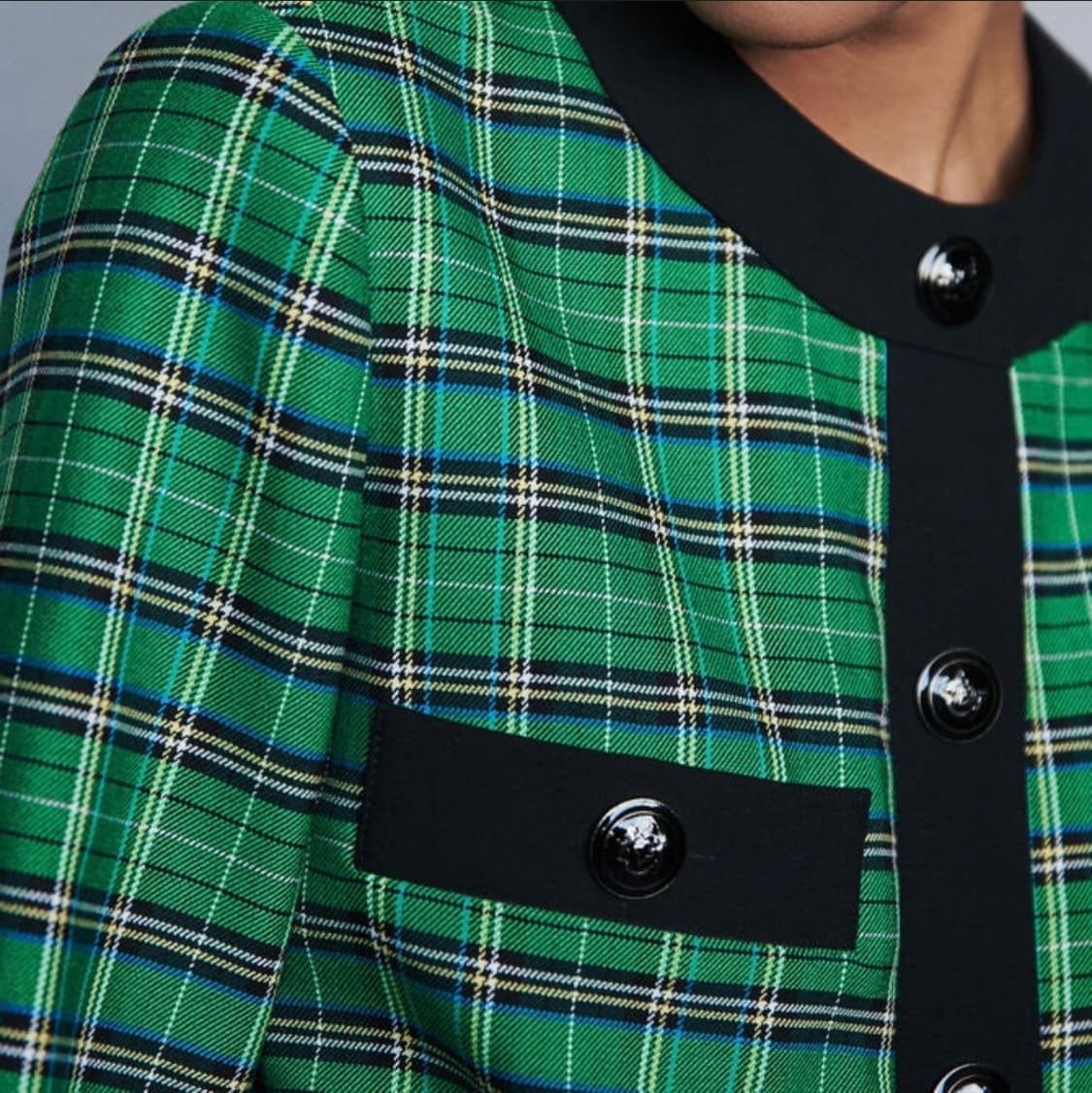 마쥬 maje 초록 체크 가디건 상품이미지6