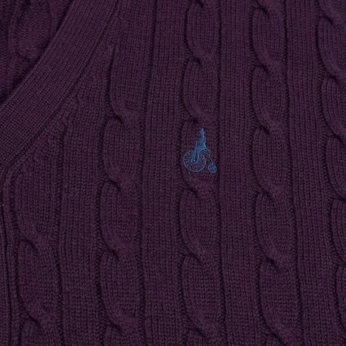 빈폴 퍼플 꽈배기 니트 가디건 (XL) 상품이미지3