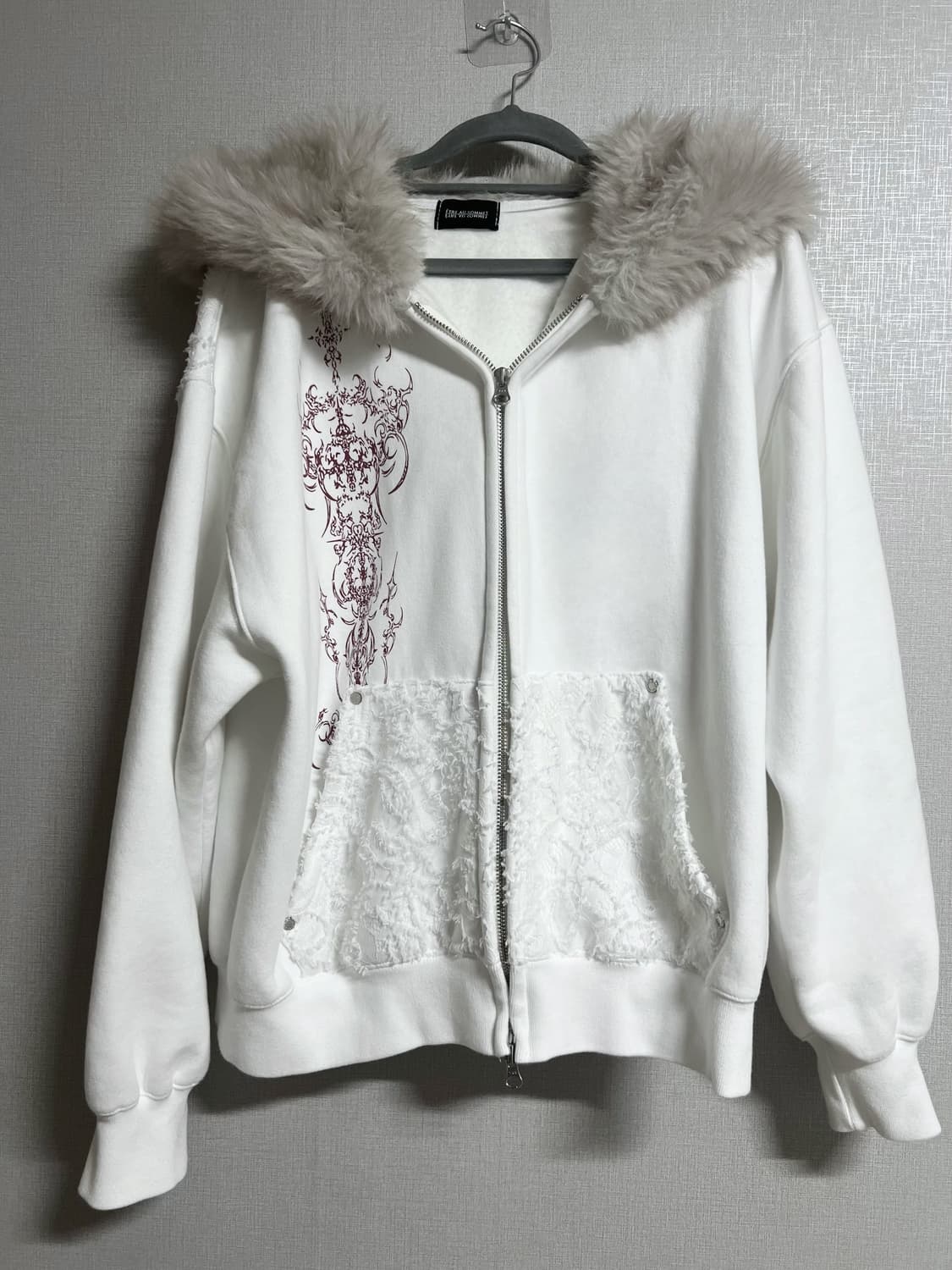 에트오소메 레이스 퍼 후드집업 상품이미지5