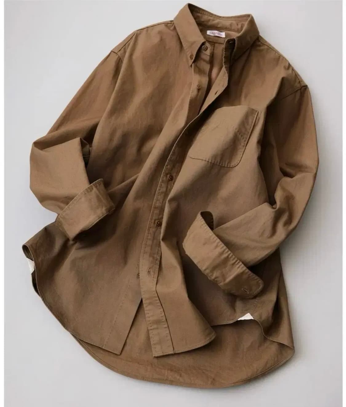 나이스네스 게버딘 코튼 버튼다운 셔츠 탄색상 S사이즈 새제품 판매 상품이미지3