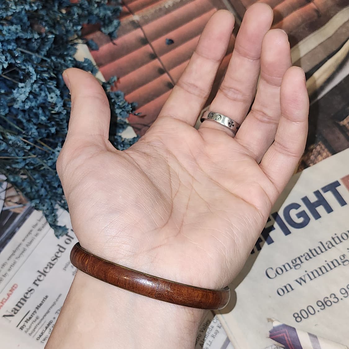 90s 프랑스 빈티지 팔찌 빈티지 브라스 뱅글 보헤미안 스타일 팔찌 상품이미지6