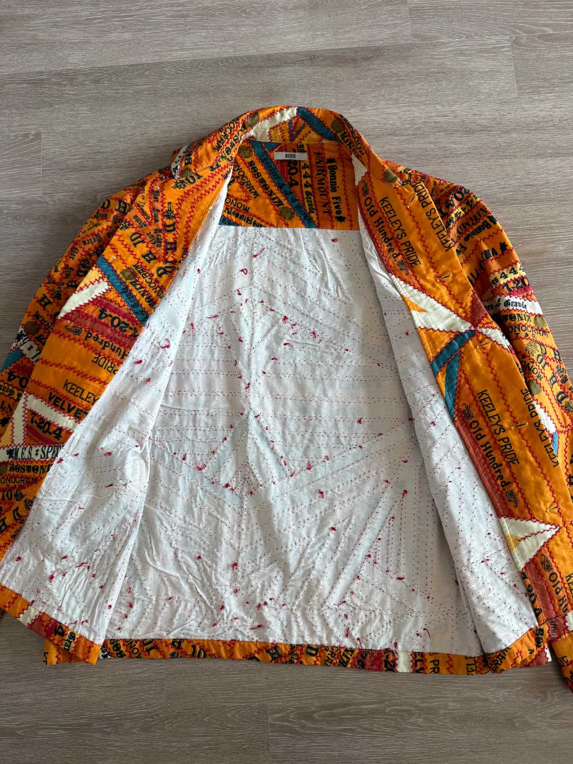 Bode 보디 시가 퀼티드 패치워크 실크 셔츠 상품이미지6