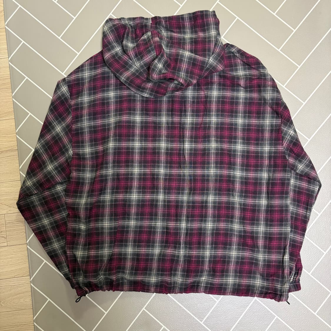 체크 후드티 상품이미지5