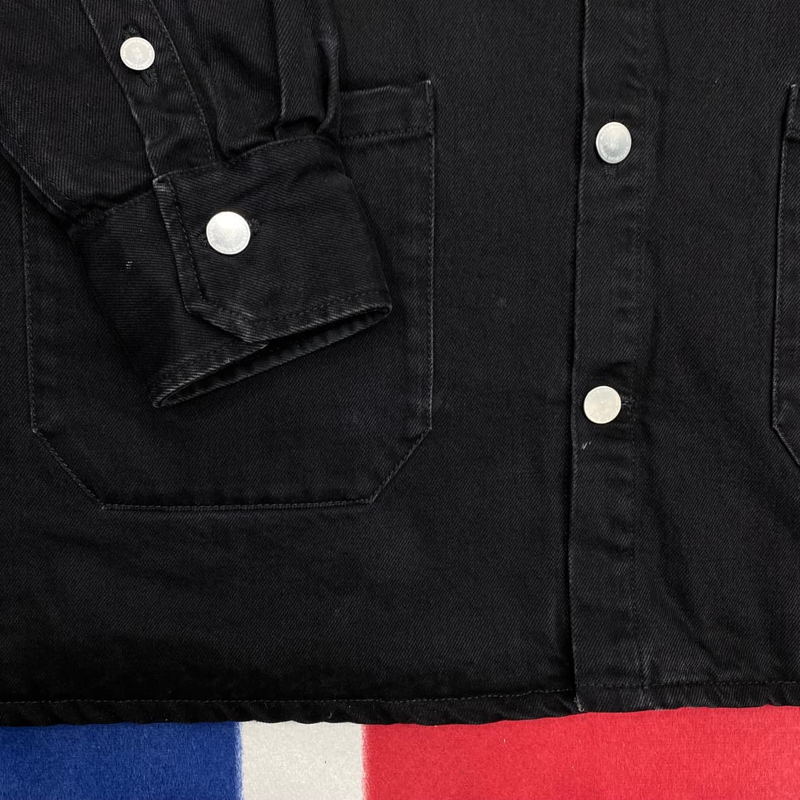 라프시몬스 패디드 빅핏 데님셔츠 실측3XL 상품이미지6