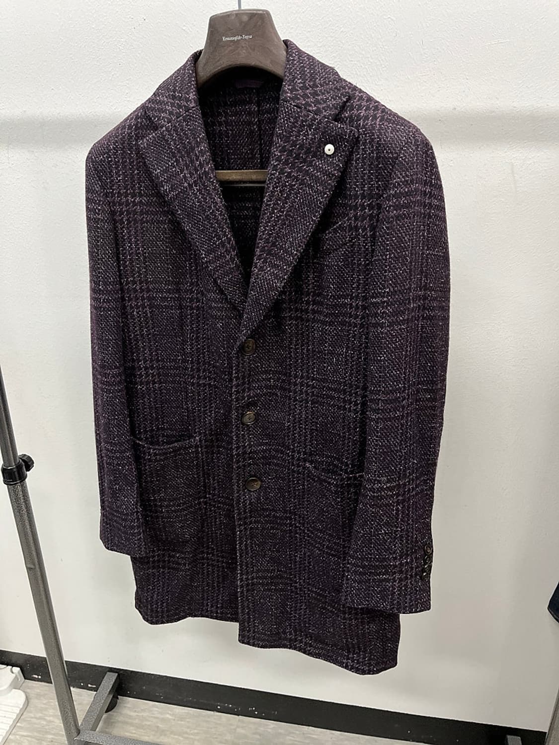 100-105) 루비암 체크 울코트  상품이미지1