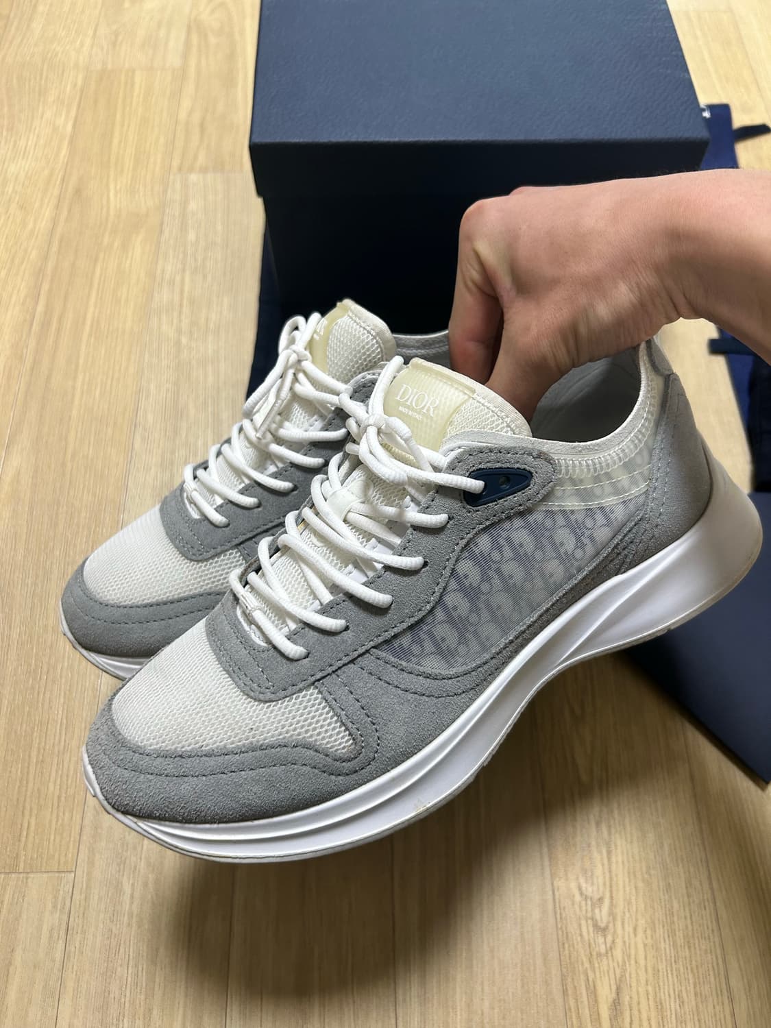 [41,풀박스] 디올 B25 오블리크 스니커즈 그레이 상품이미지2