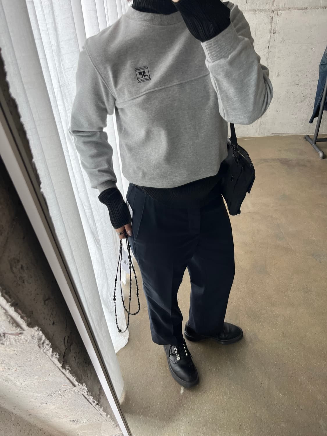 00s Courreges 꾸레쥬 로고 스웻셔츠 그레이 상품이미지5