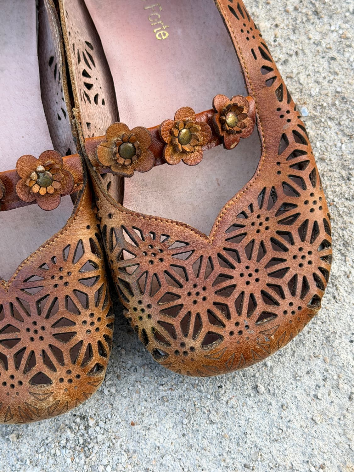 일본빈티지 모리걸 꽃장식 플랫슈즈 상품이미지3