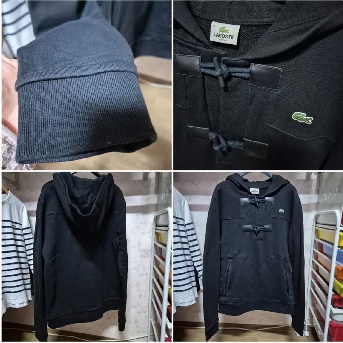 387 ) 한정 라코스테 3 클래식 면 후드티 단종 희긔 남여공용 상품이미지5