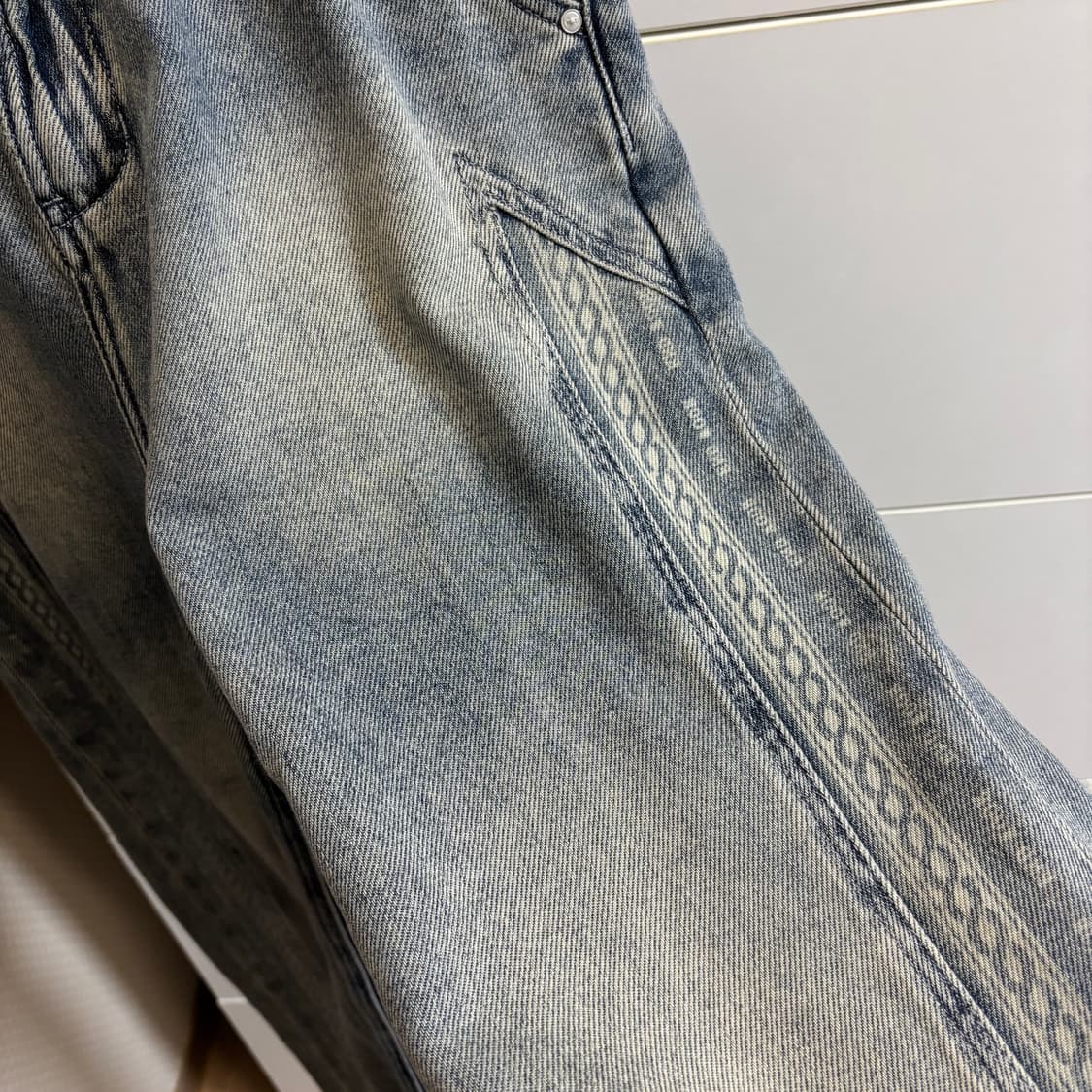 일본 데님 브랜드 peak-blue 드레이프 와이드 청바지 상품이미지7