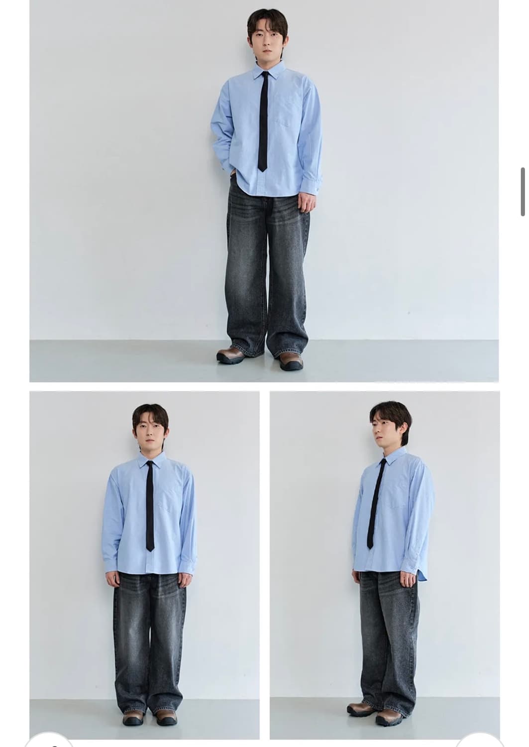 (새상품)(M) 코프위 [숏 ver]워싱 코튼 옥스포드 셔츠 스카이블루 상품이미지6