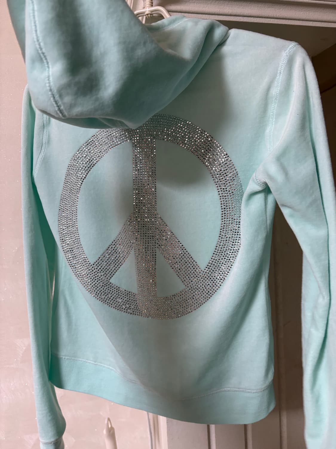 일본빈티지 e.vil 벨벳 큐빅 후드집업 (키키) 상품이미지4