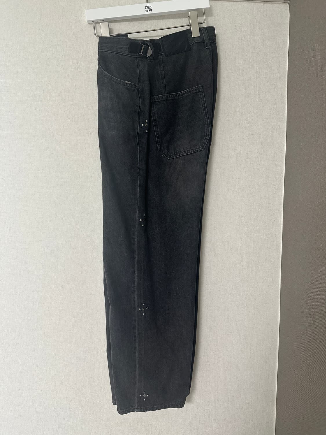 [1] 폴리테루 리벳 고시마 데님 워시드블랙 상품이미지2