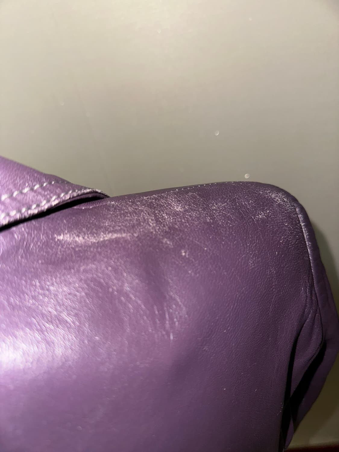 LONE 정욱준 원 버튼 퍼플 레더 자켓 상품이미지3