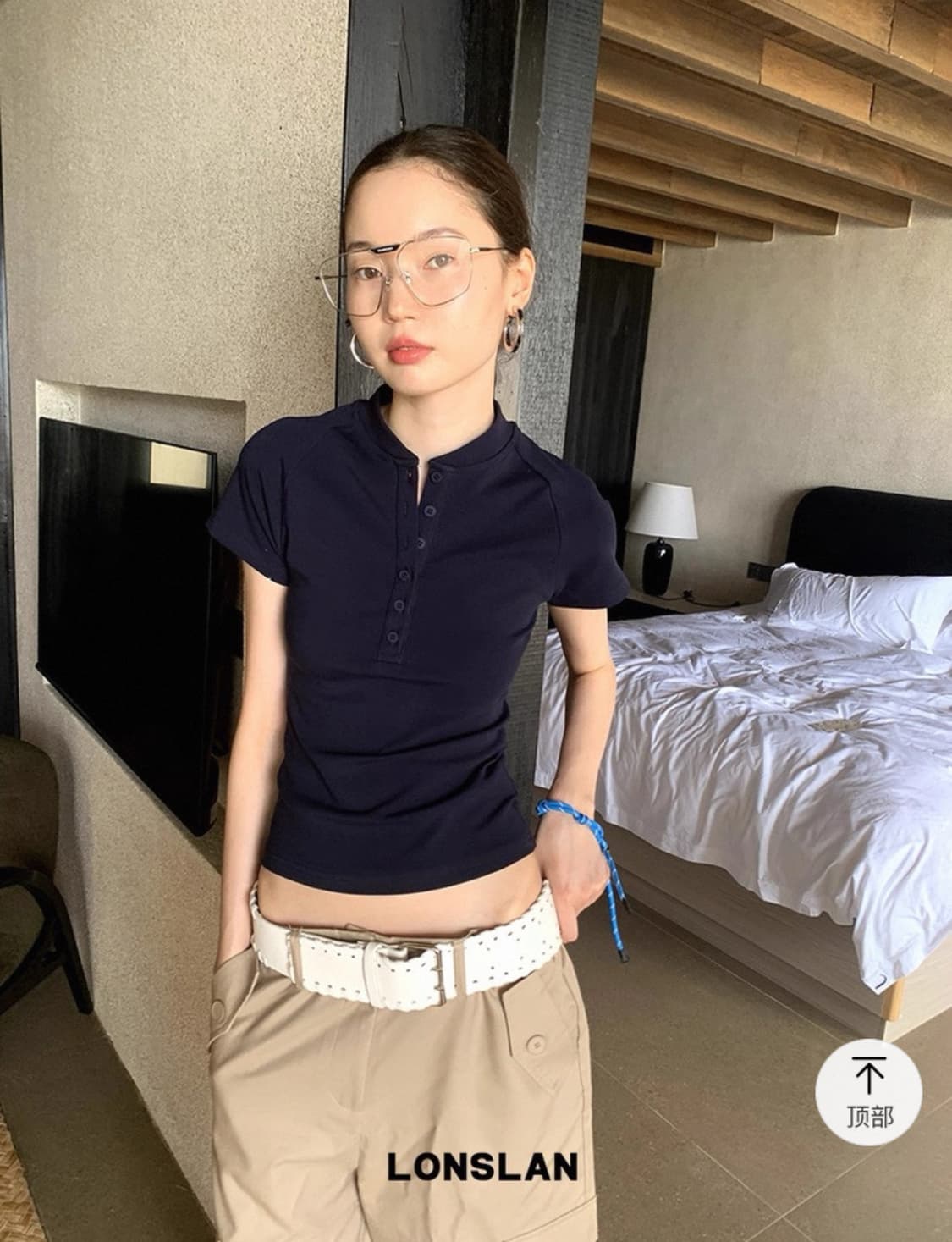 Lonslan shop 카라티 네이비 상품이미지1