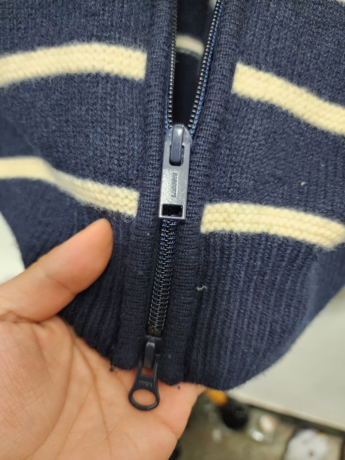 라코스테 WOOL 스트라이프 니트집업  상품이미지4