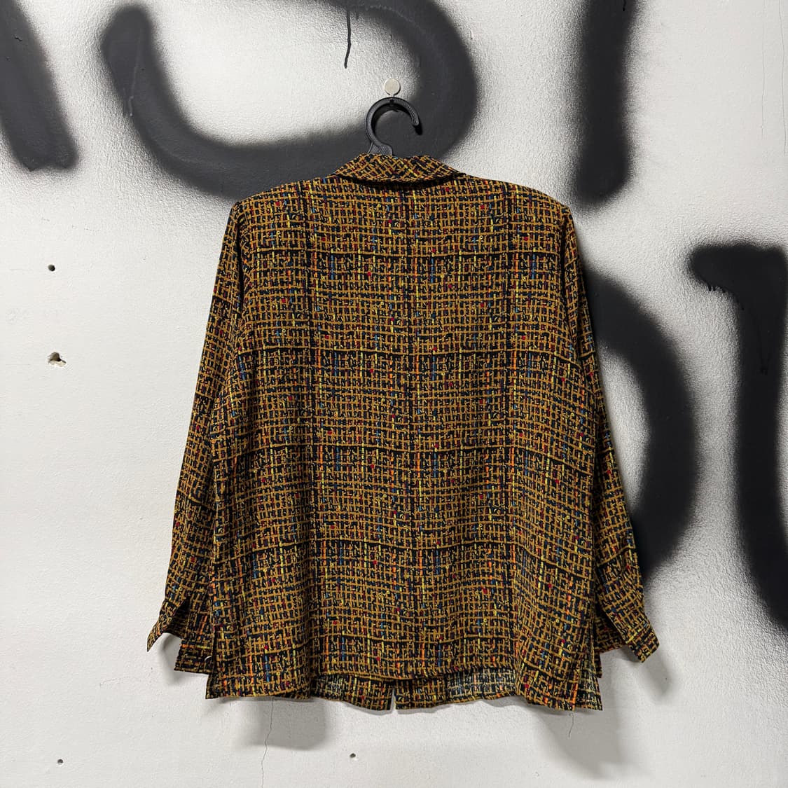 VTG 빈티지 기하학 체크 패턴 긴팔 셔츠 상품이미지2