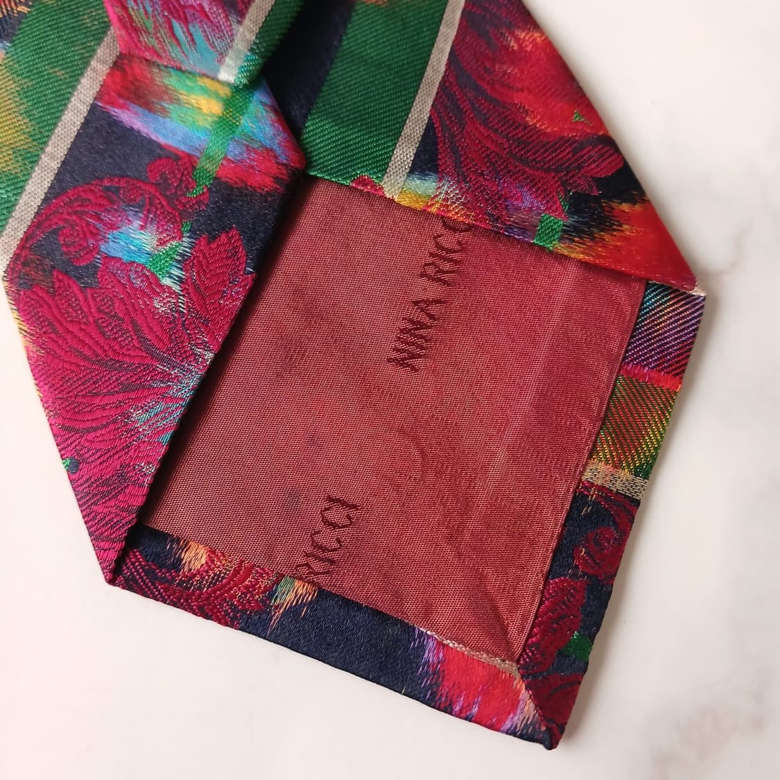 니나리치 실크 멀티 스트라이프 넥타이 9.7cm A+~A등급 A19509 상품이미지10